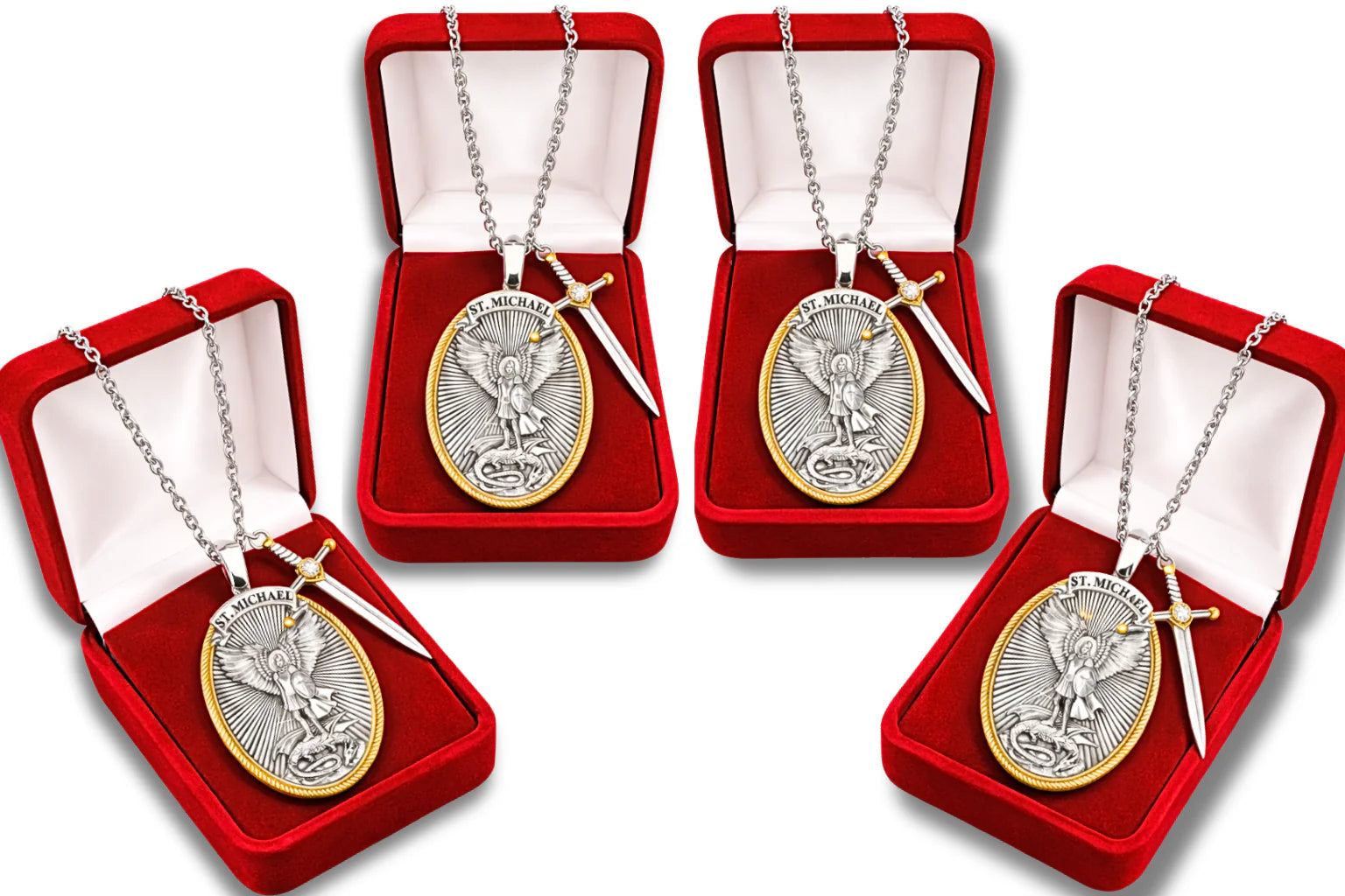 Lleva 4, Paga 3 Corriente + Medalla + Espada Collar san Miguel